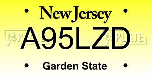A95LZD New Jersey License Plate