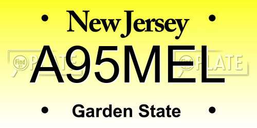 A95MEL New Jersey License Plate