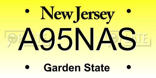A95NAS New Jersey License Plate
