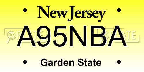 A95NBA New Jersey License Plate