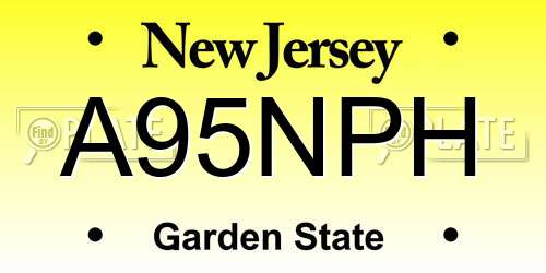 A95NPH New Jersey License Plate