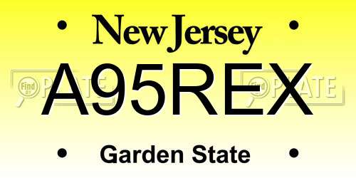 A95REX New Jersey License Plate