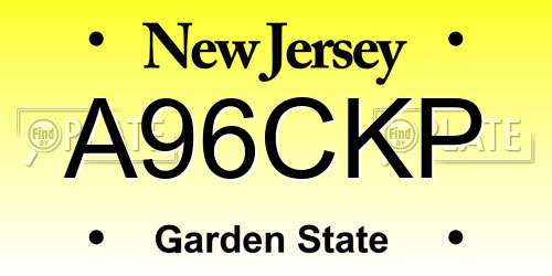 A96CKP New Jersey License Plate