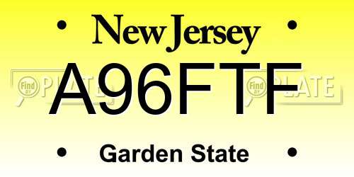 A96FTF New Jersey License Plate