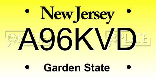A96KVD New Jersey License Plate