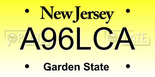 A96LCA New Jersey License Plate