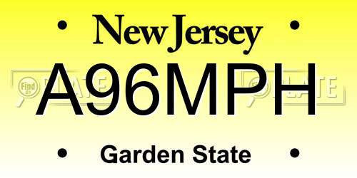A96MPH New Jersey License Plate