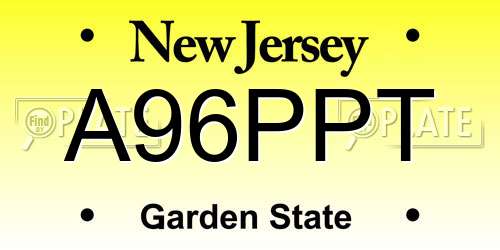 A96PPT New Jersey License Plate