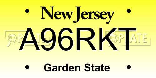 A96RKT New Jersey License Plate