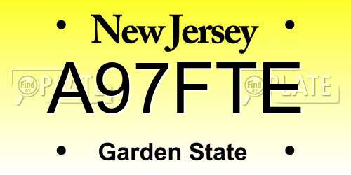 A97FTE New Jersey License Plate