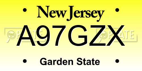 A97GZX New Jersey License Plate