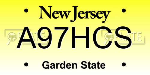 A97HCS New Jersey License Plate