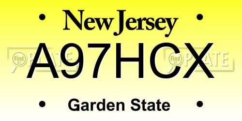 A97HCX New Jersey License Plate