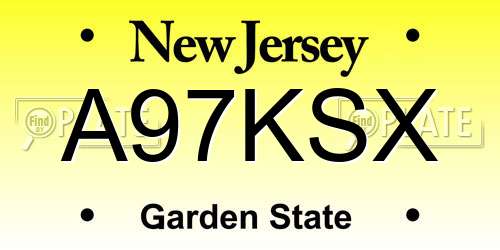 A97KSX New Jersey License Plate