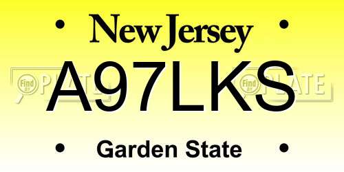 A97LKS New Jersey License Plate