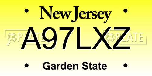 A97LXZ New Jersey License Plate
