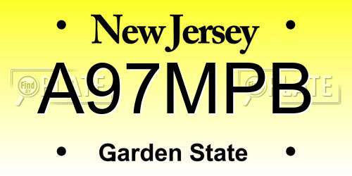 A97MPB New Jersey License Plate