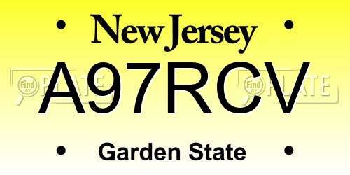 A97RCV New Jersey License Plate
