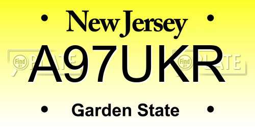 A97UKR New Jersey License Plate