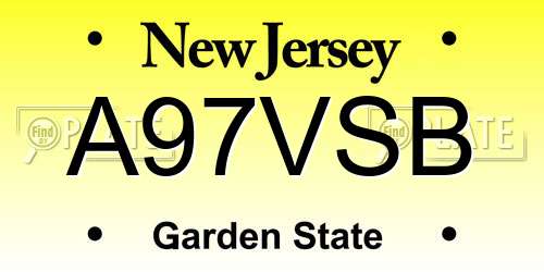 A97VSB New Jersey License Plate