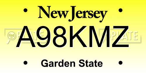 A98KMZ New Jersey License Plate