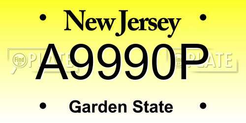 A9990P New Jersey License Plate