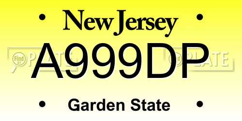 A999DP New Jersey License Plate