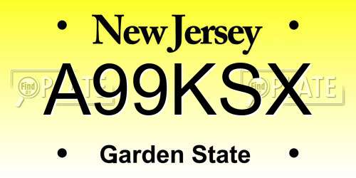 A99KSX New Jersey License Plate