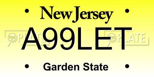 A99LET New Jersey License Plate