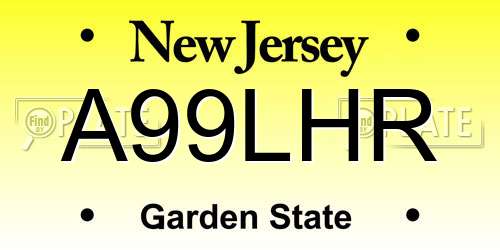 A99LHR New Jersey License Plate