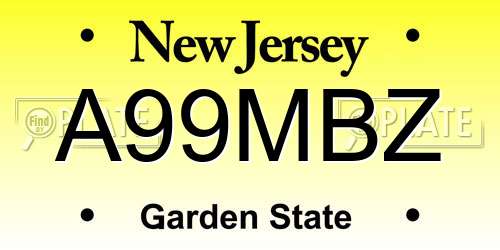 A99MBZ New Jersey License Plate