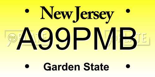 A99PMB New Jersey License Plate
