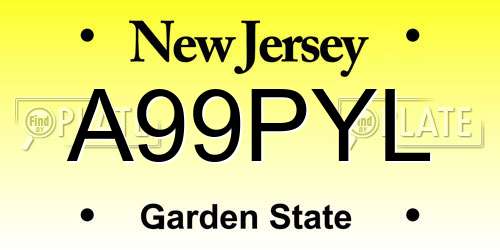 A99PYL New Jersey License Plate