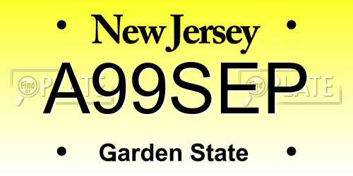 A99SEP New Jersey License Plate