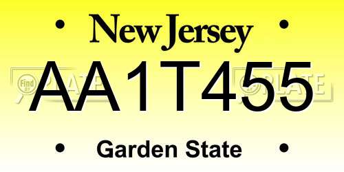 AA1T455 New Jersey License Plate