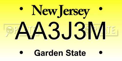 AA3J3M New Jersey License Plate