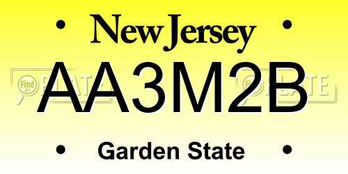 AA3M2B New Jersey License Plate