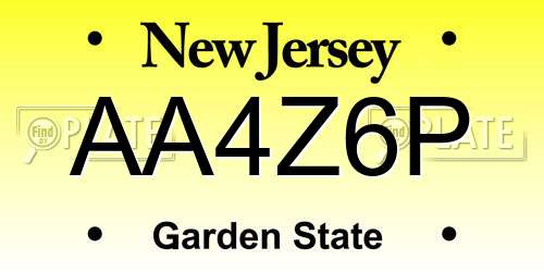AA4Z6P New Jersey License Plate