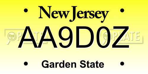 AA9D0Z New Jersey License Plate