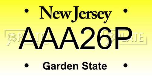 AAA26P New Jersey License Plate