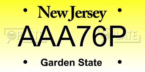 AAA76P New Jersey License Plate