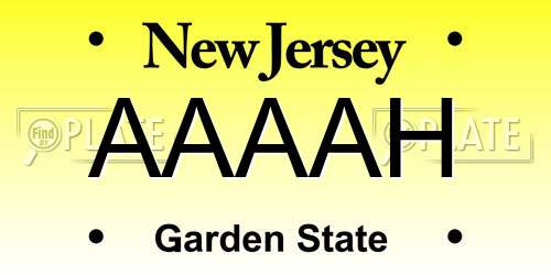 AAAAH New Jersey License Plate