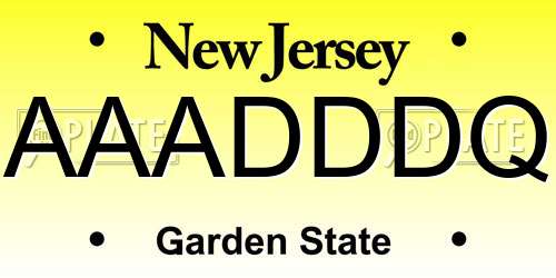 AAADDDQ New Jersey License Plate