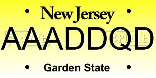 AAADDQD New Jersey License Plate