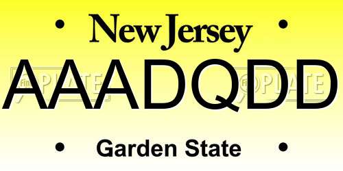 AAADQDD New Jersey License Plate