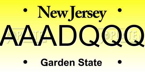 AAADQQQ New Jersey License Plate