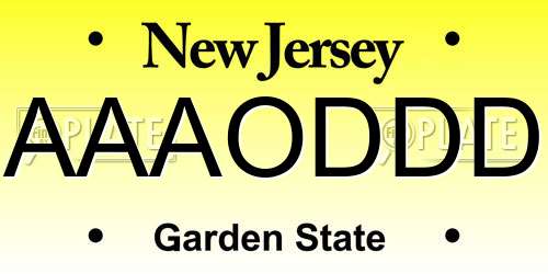AAAODDD New Jersey License Plate