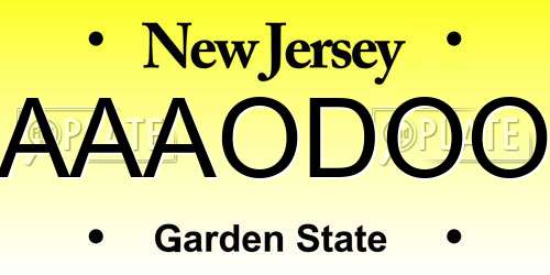 AAAODOO New Jersey License Plate