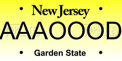 AAAOOOD New Jersey License Plate