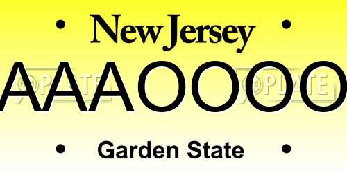 AAAOOOO New Jersey License Plate